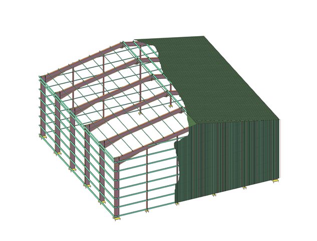 Portal-Frame-3D-View-with-Cladding