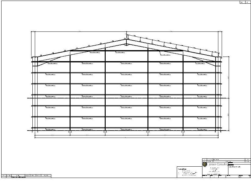 Portal Frame Drawing Elevation with Cold Rolled