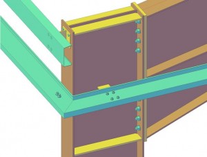 Structural Steel Hauch Connection with Stiffeners and Purlins