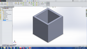 3D CAD Model of a cube shelled