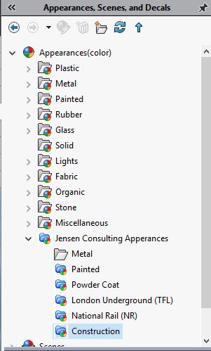 Creating custom appearances in SolidWorks