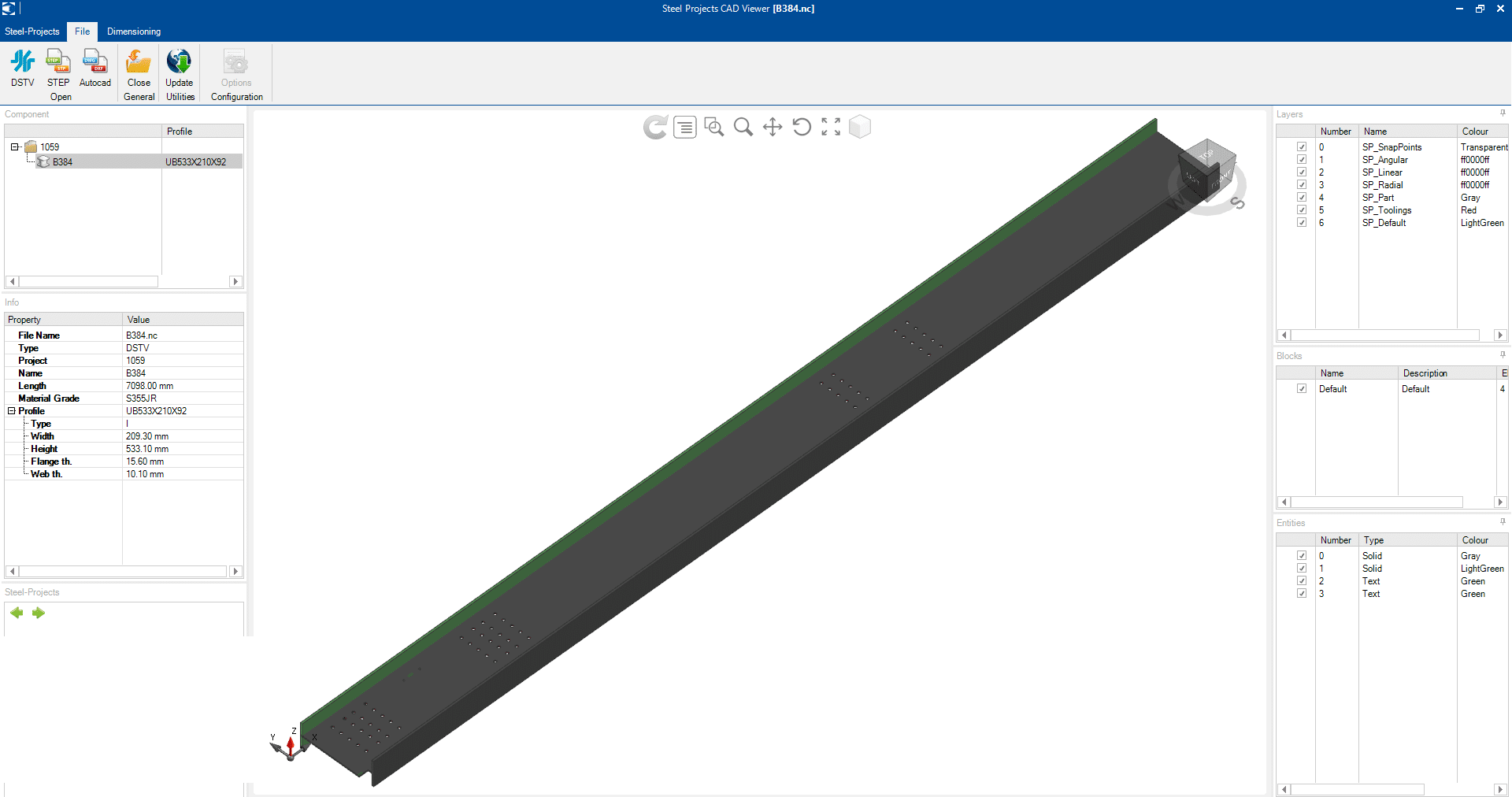 Screenshot of CAD Viewer by Steel Projects