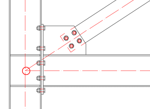 Option 1 - Bracing Connection - Intersecting Centrelines